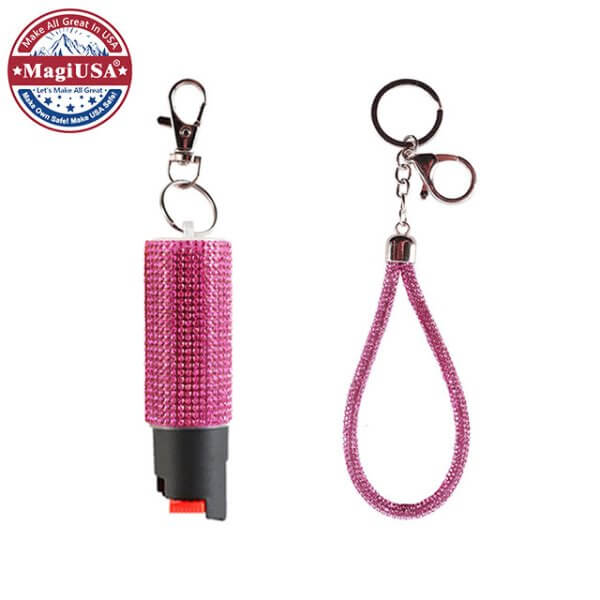 Pink Bling-Bling Pepper Spray Keychain Set