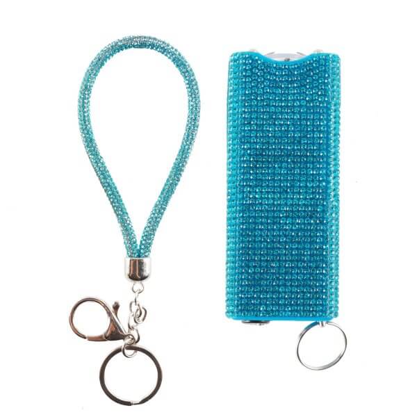 Blue Bling-Bling Stun Gun Keychain Set