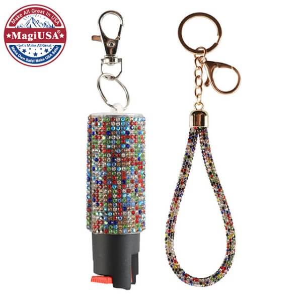Mosaic Bling-Bling Pepper Spray Keychain Set