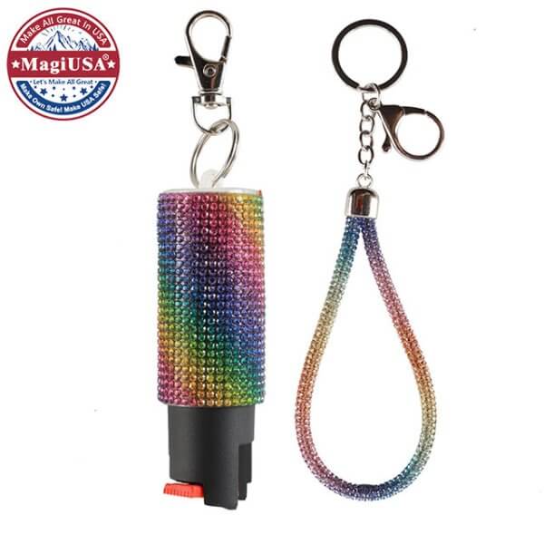 Rainbow Bling-Bling Pepper Spray Keychain Set